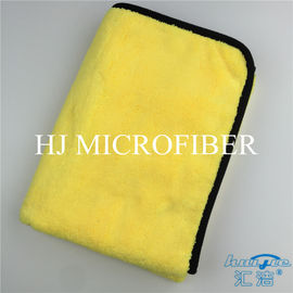 Yellow Color Microfiber Super Thick Coral Fleece Fabric Towel For Car Cleaning Towels