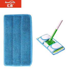 Reusable Microfiber Wet Mop Pads Biru Dengan Backing Kanvas Putih 420gsm