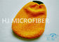 Orange Coral Fleece Microfiber Car Wash Mitt 80% Polyester 4.4&quot; x 8.8&quot;