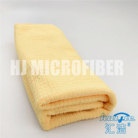 Knitted Microfiber Cleaning Cloth 30*40cm yellow piped household cleaning towel