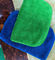 Microfiber Hijau Colorful Coral Fleece Jahing Mobil Kitchen Towels 26 * 36cm 600gsm